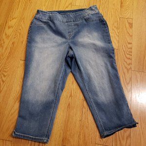 Chico's Perfect Stretch Blue Denim Crops - Size 2